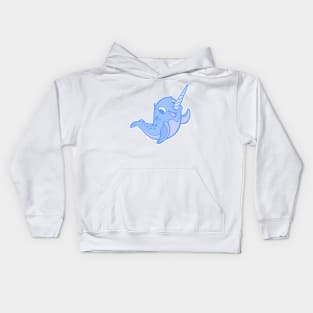 Happy Little Ice Narwhal Waves Hi! Kids Hoodie